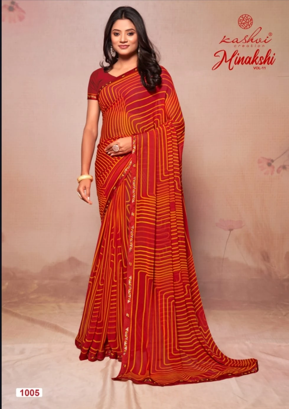 Kashvi Creation Minakshi Vol 11 Georgette Wholesale Fancy Sarees Catalog — Wholesale Sarees, Kashvi Creation wholesale from Surat - Gallery Image 2